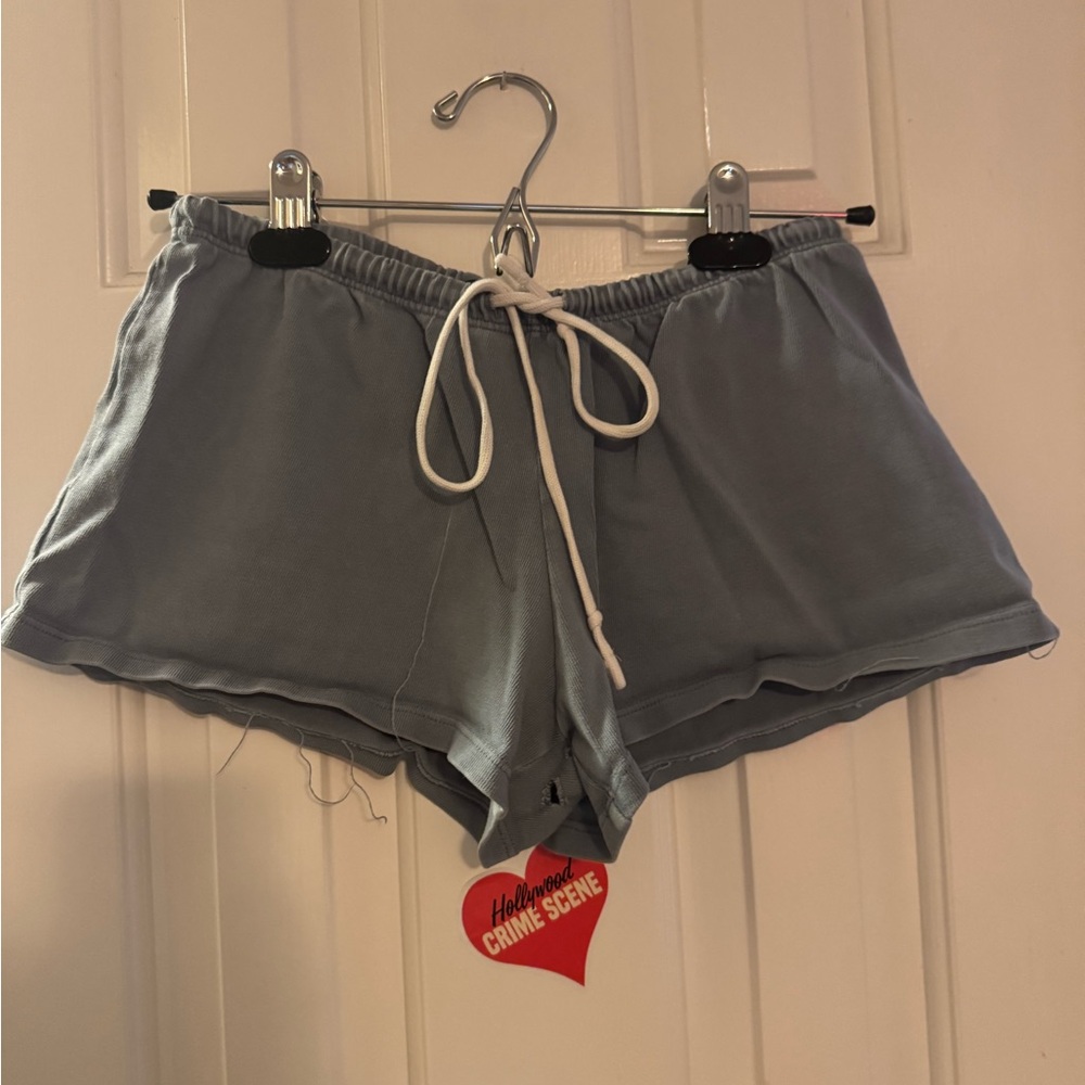 Brandy Melville Casual Drawstring Lounge Shorts Dusty Blue One Size